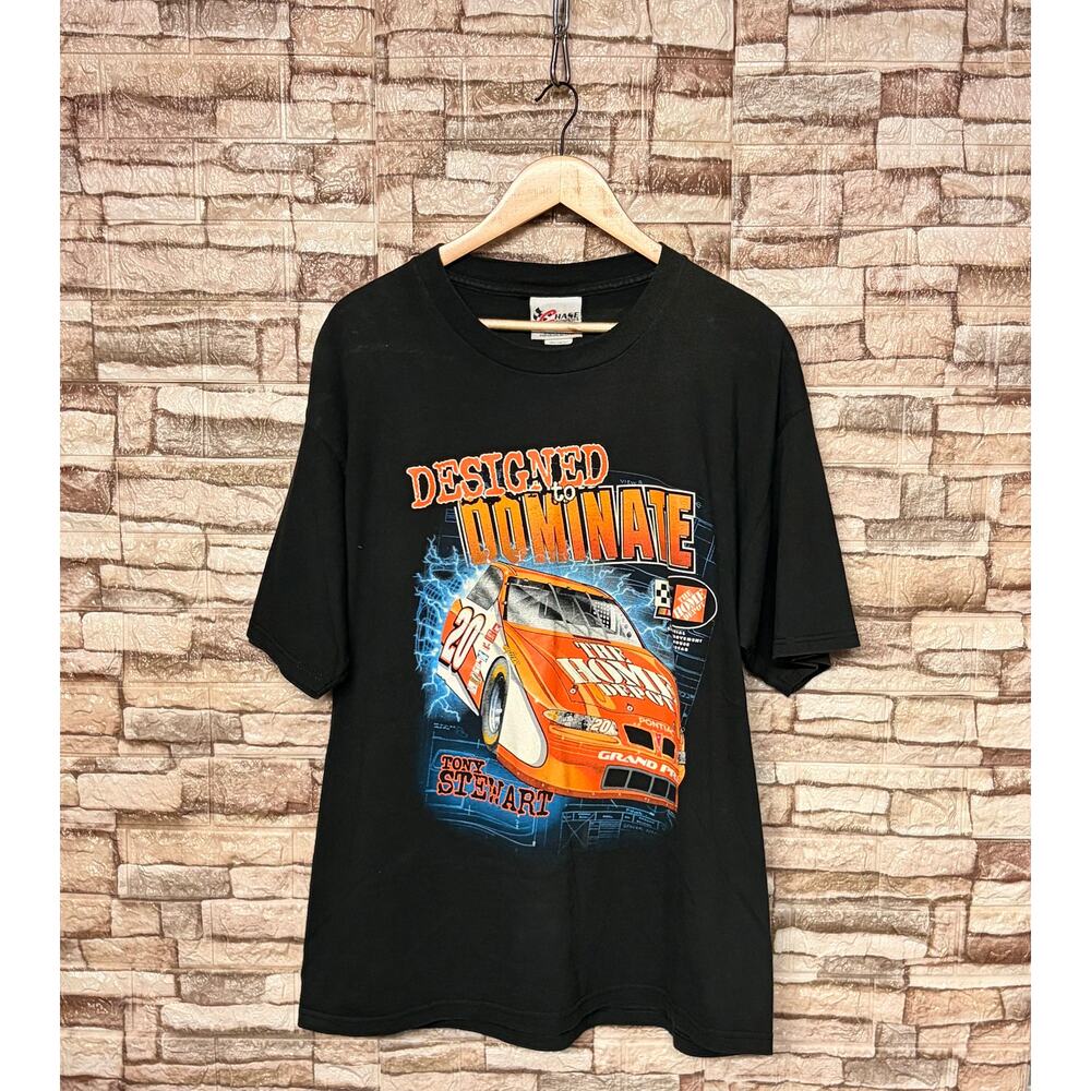 Vintage Nascar Tony Stewart Home Depot Racing T shirt Double sided Size XL 90's